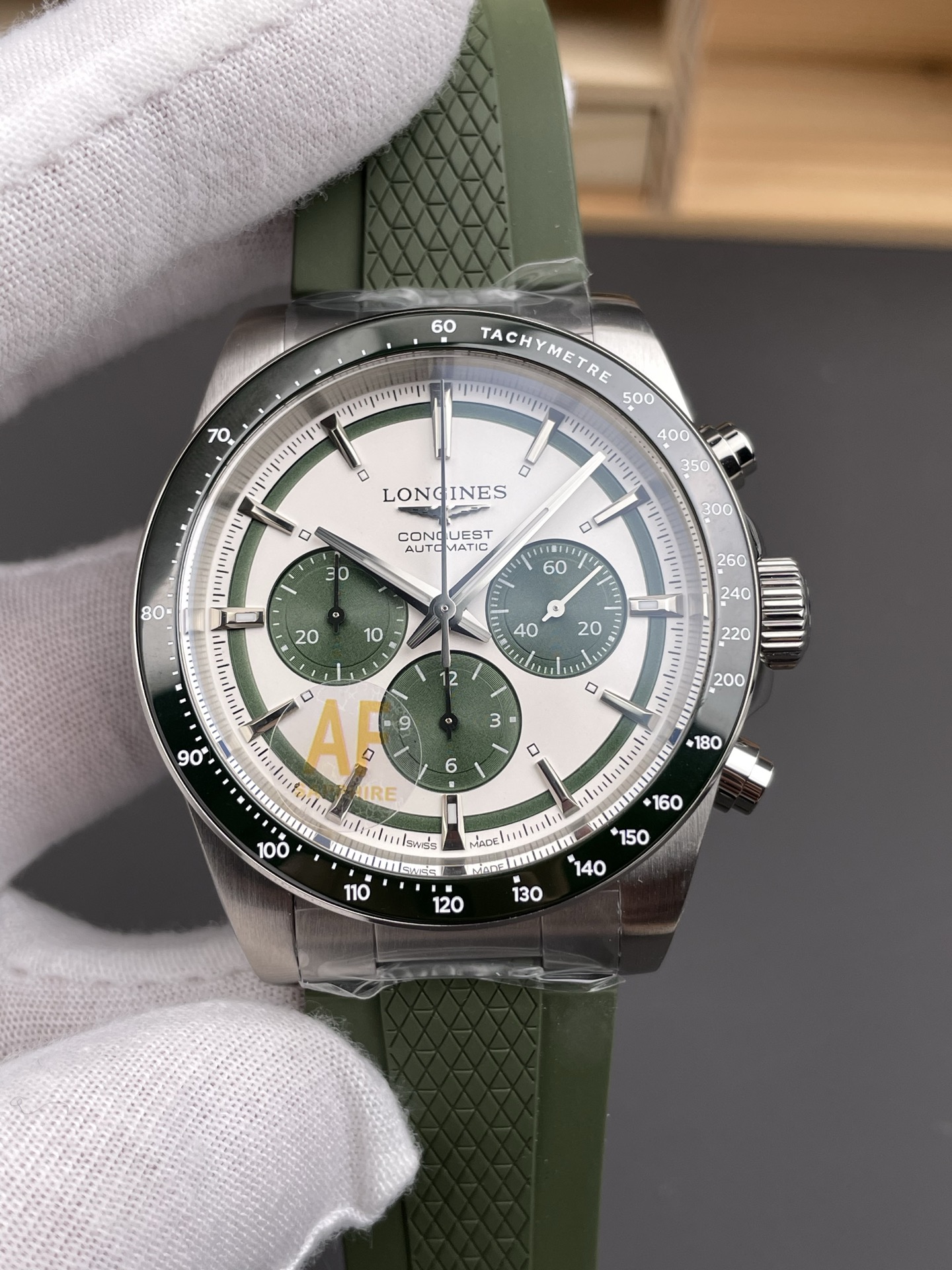 Longines Conquest Chronograph White Dial Automatic Watch in Steel Casing - Super Clone Watch - view 1