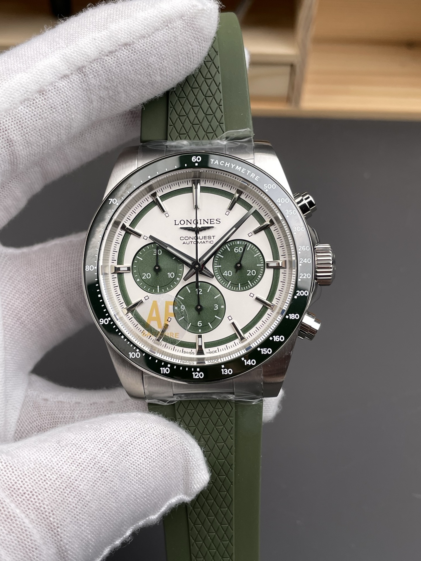 Longines Conquest Chronograph White Dial Automatic Watch in Steel Casing - Super Clone Watch - view 2