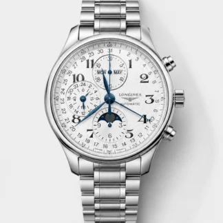 Longines Master Collection Chronograph White Dial Steel Bracelet Super Clone Watch