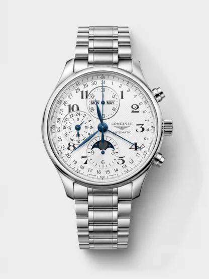 Longines Master Collection Chronograph (White Dial, Mechanical, Steel Bracelet) - Top-Tier Super Clone - view 1