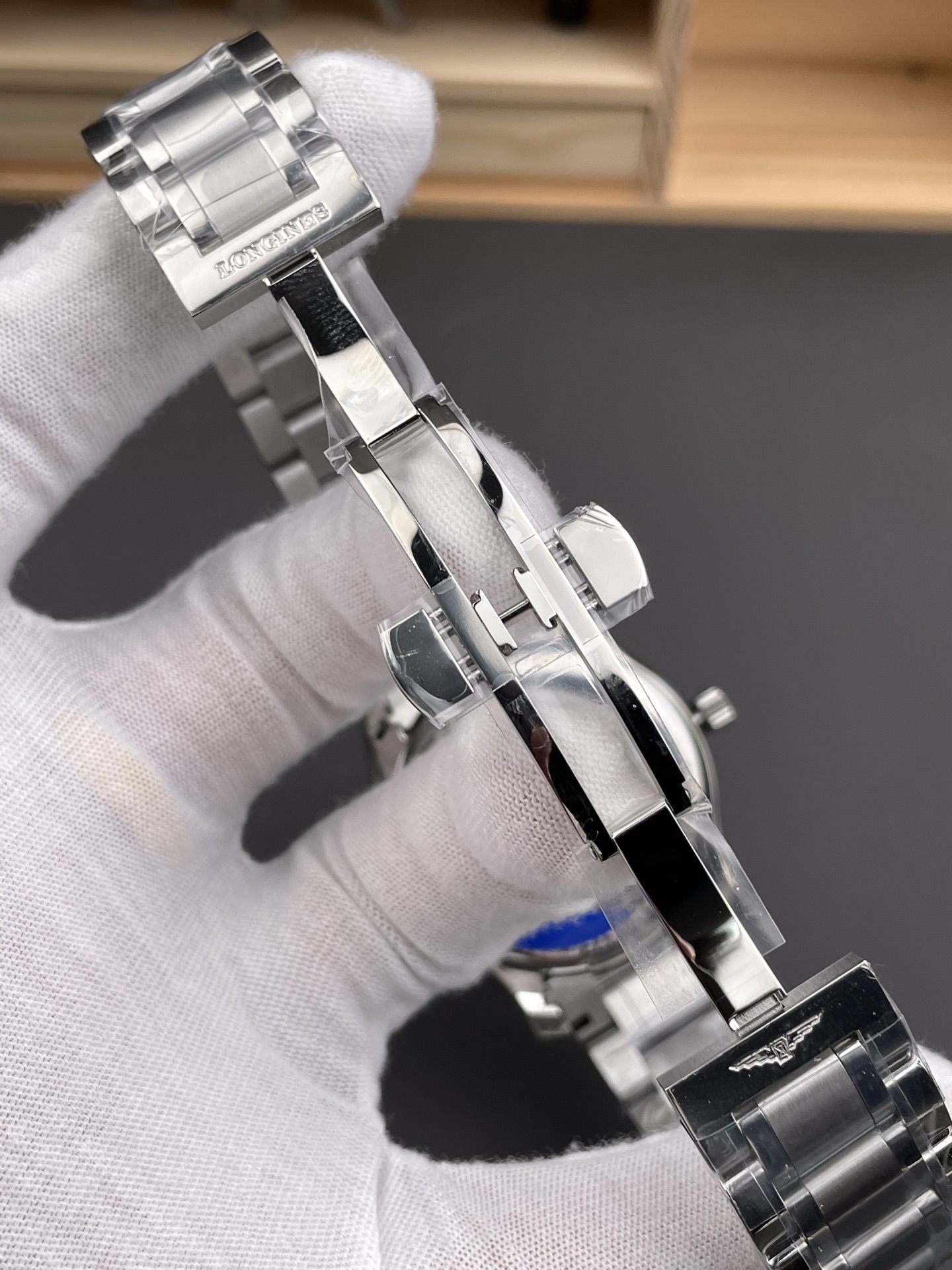 Longines Master Collection Swiss-style Super Clone watch with automatic movement, moon phase, and white dial (steel bracelet) - view 8