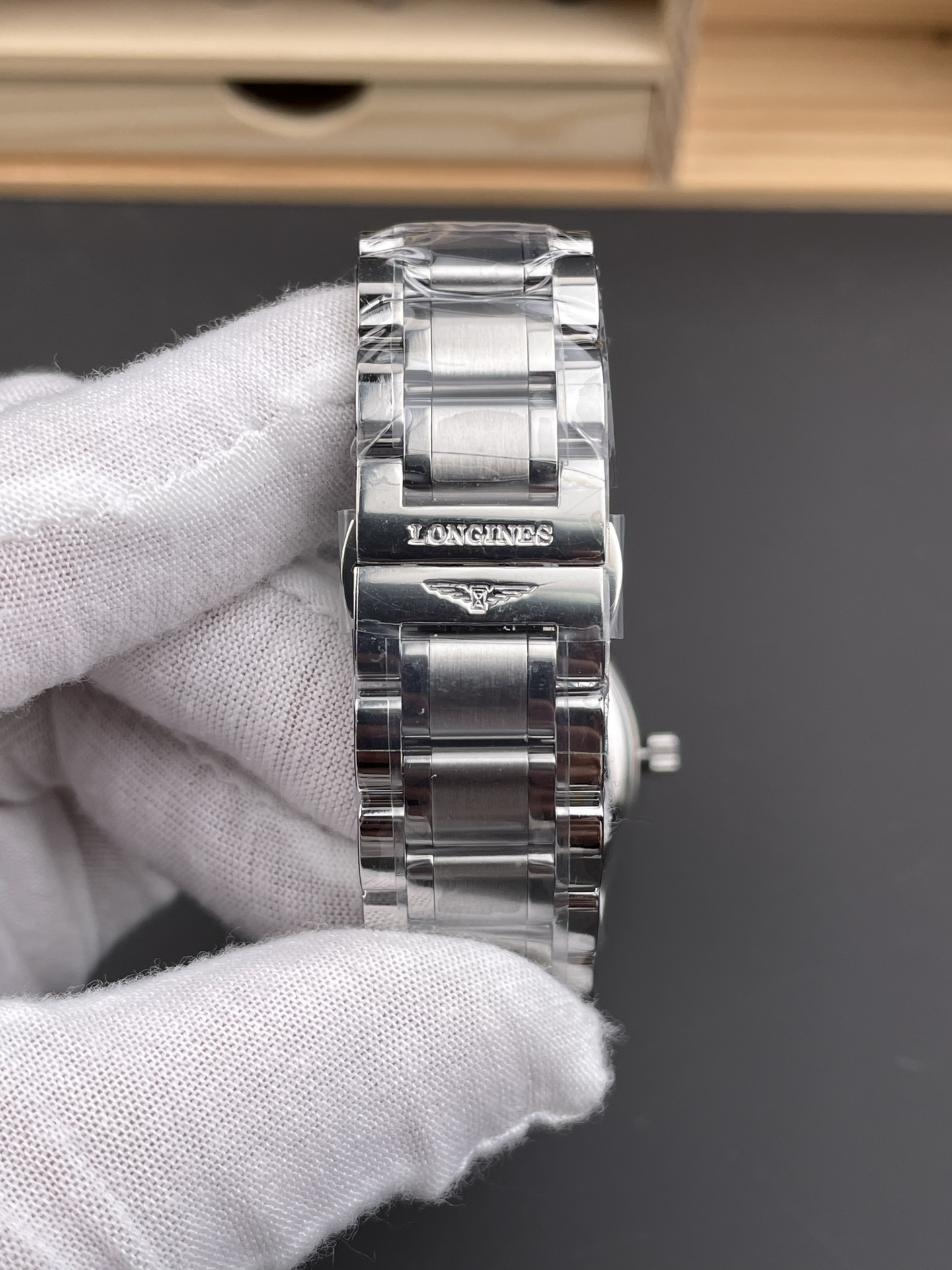 Longines Master Collection Swiss-style Super Clone watch with automatic movement, moon phase, and white dial (steel bracelet) - view 9
