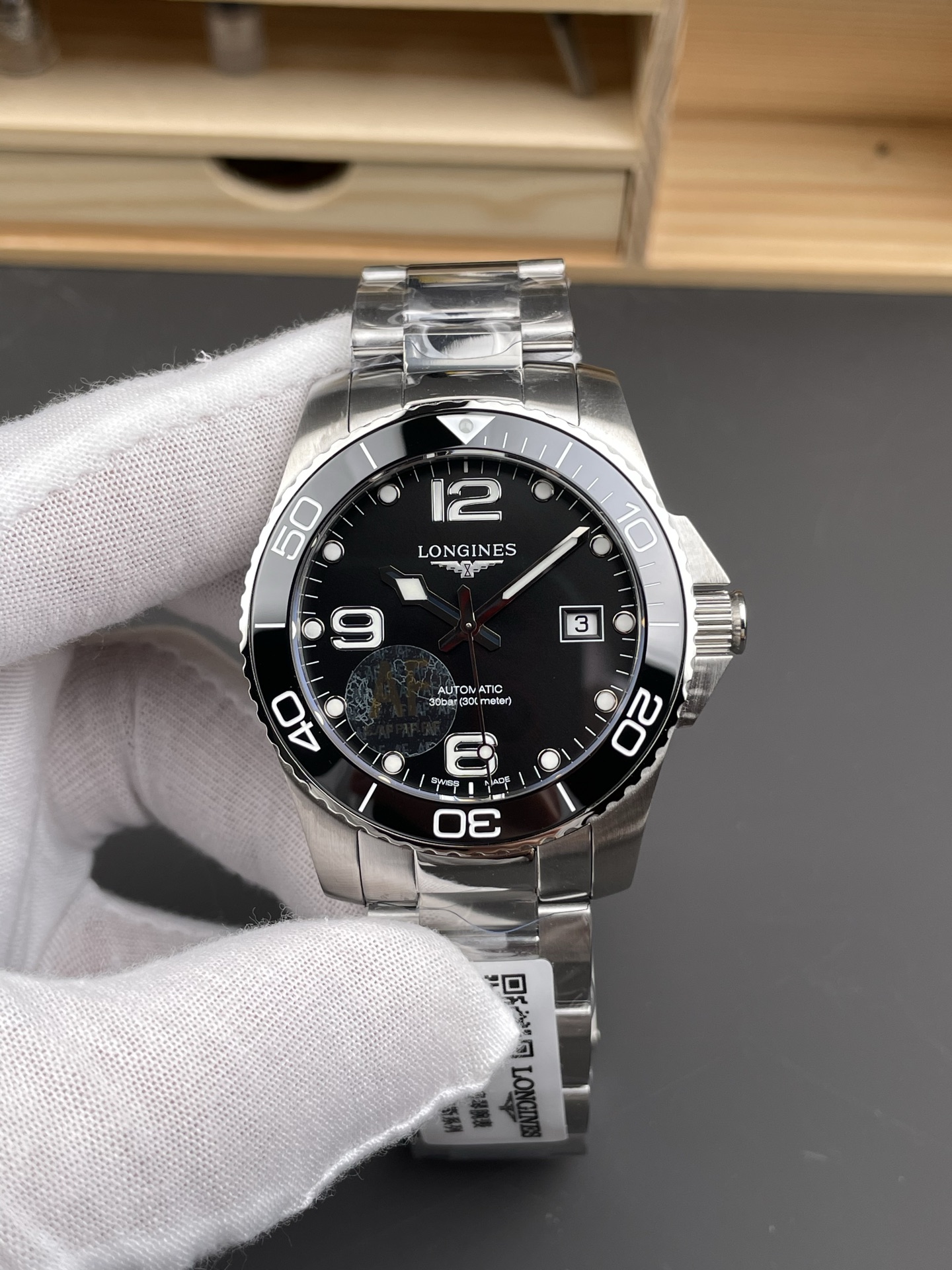 Longines HydroConquest GMT Series 1:1 Top-Grade Super Clone Watch (Swiss Movement, Black Dial, Stainless Steel Bracelet) - view 3