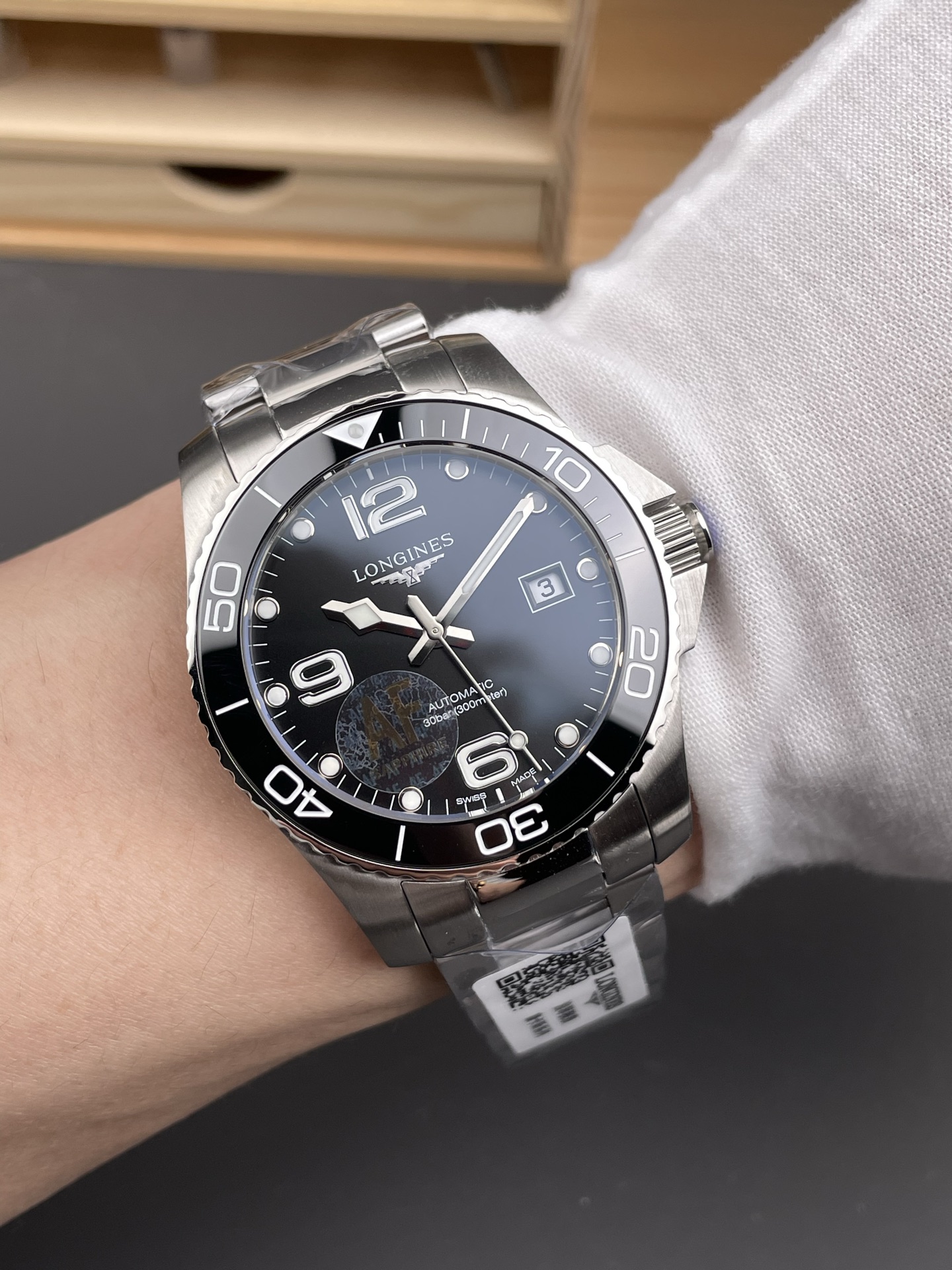 Longines HydroConquest GMT Series 1:1 Top-Grade Super Clone Watch (Swiss Movement, Black Dial, Stainless Steel Bracelet) - view 9