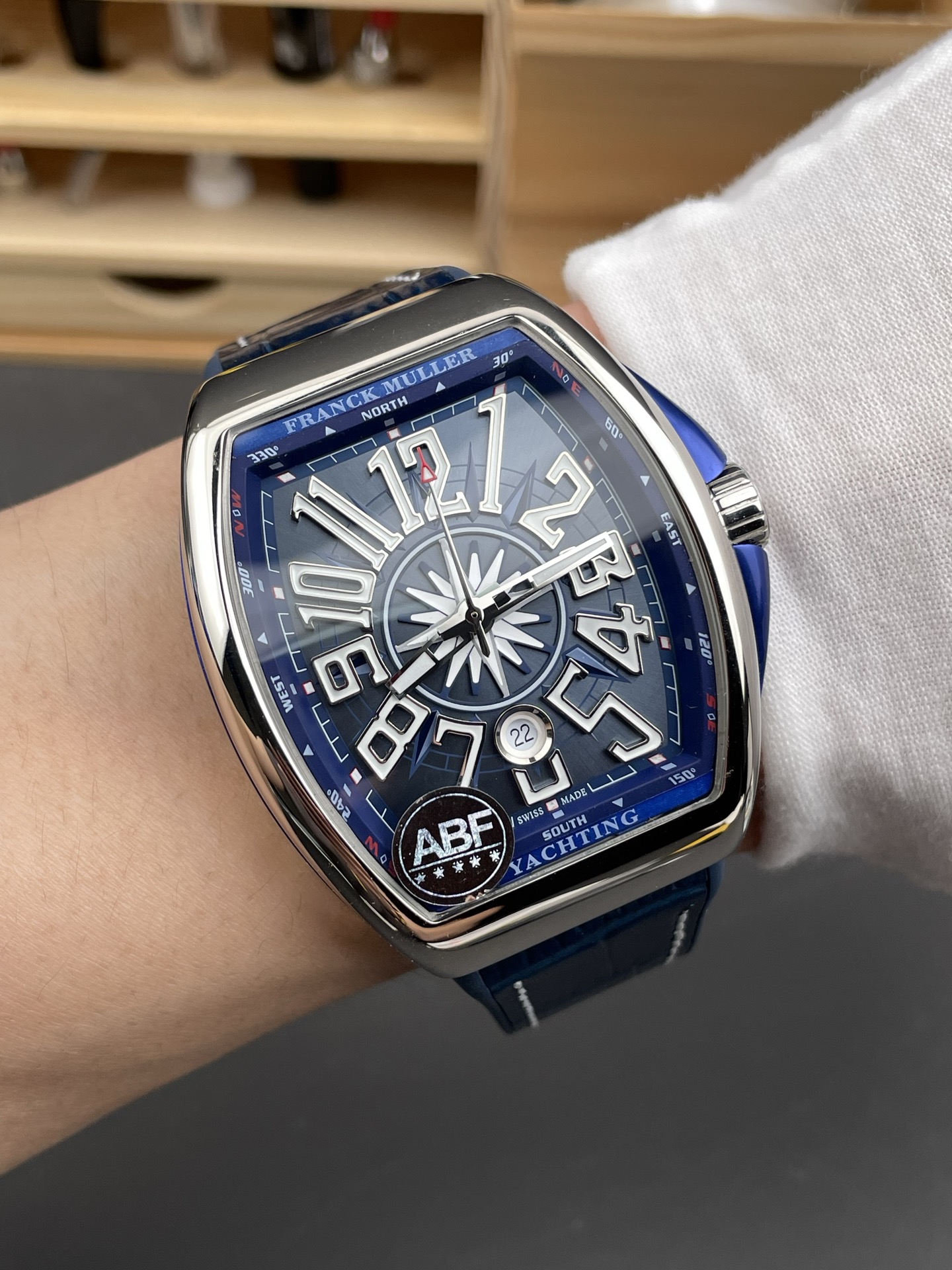 Franck Muller Vanguard Yachting V45 Stainless Steel Blue Dial Swiss Super Clone Watch - view 10
