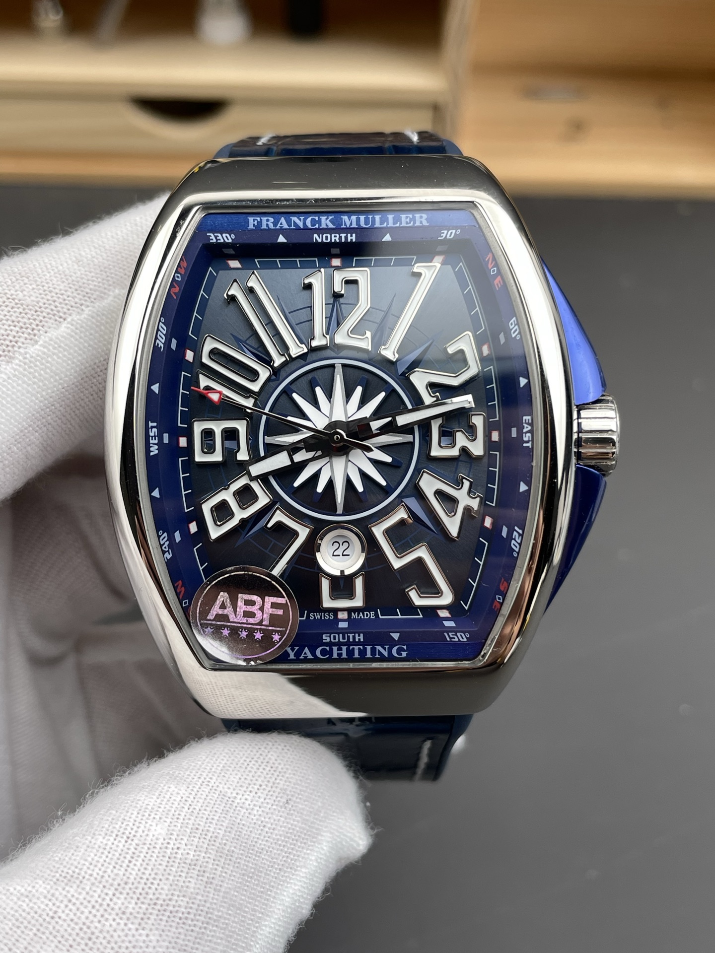 Franck Muller Vanguard Yachting V45 Stainless Steel Blue Dial Swiss Super Clone Watch - view 2