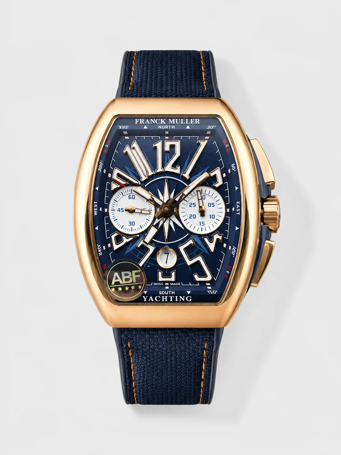 Franck Muller Vanguard V45 Chronograph 904L Rose Gold Blue Dial Swiss Watch - Super Clone Watch - view 1