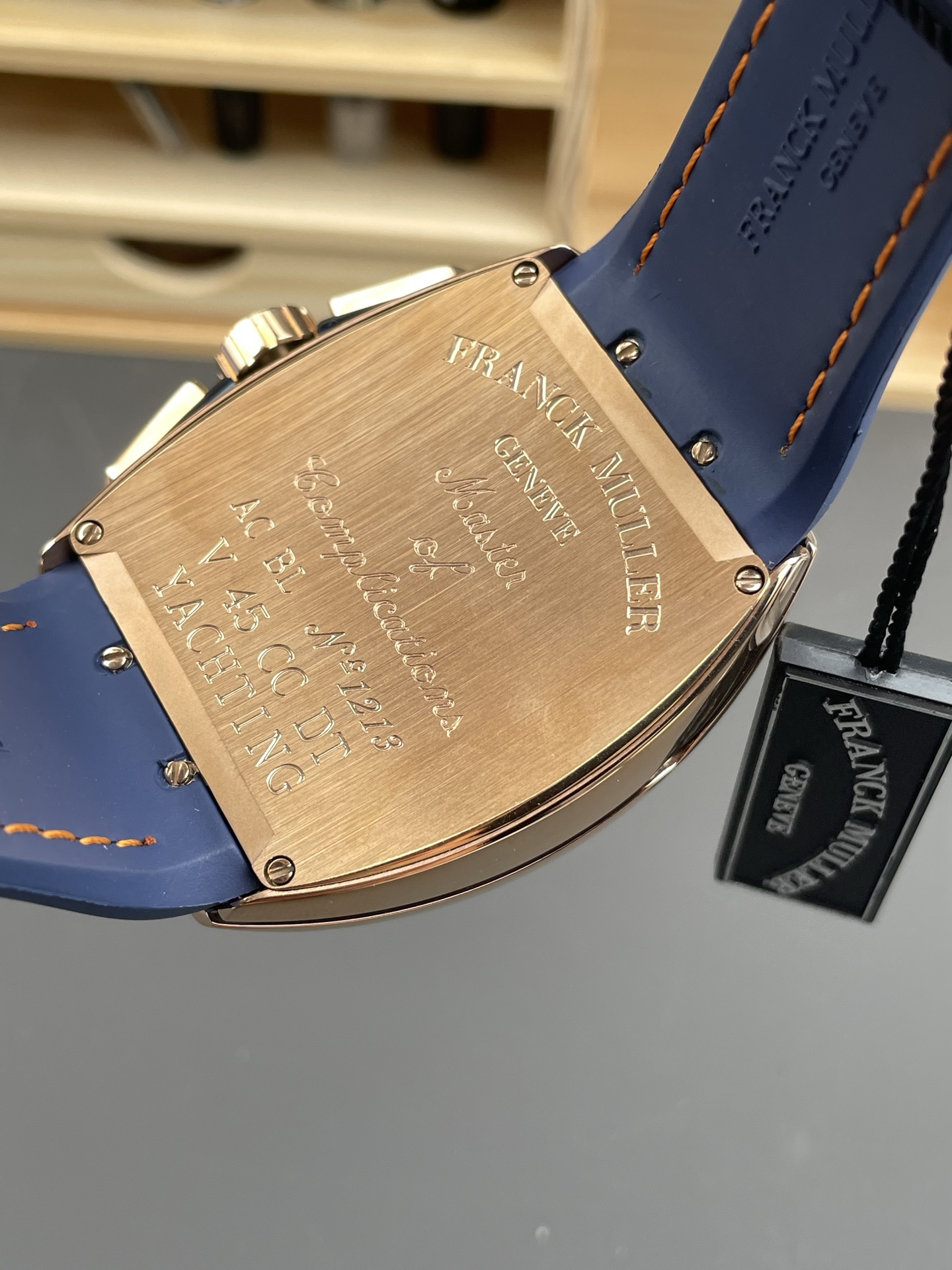 Franck Muller Vanguard V45 Chronograph 904L Rose Gold Blue Dial Swiss Watch - Super Clone Watch - view 5