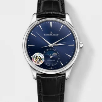 Jaeger LeCoultre Master Ultra Thin Moon Blue Dial 904L Steel 1:1 Mirror Super Clone Watch - view 1