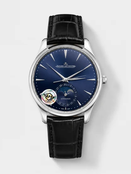 Jaeger LeCoultre Master Ultra Thin Moon Blue Dial 904L Steel 1:1 Mirror Super Clone Watch - view 1