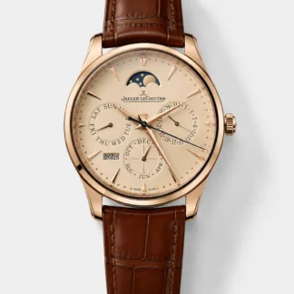 Jaeger LeCoultre Super Clone Master Ultra-Thin Perpetual Calendar Cream Dial Watch - view 1