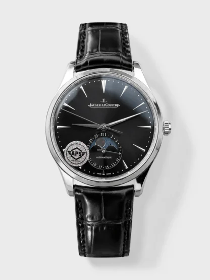 Jaeger LeCoultre Master Ultra Thin Moon Black Dial 904L Steel 1:1 Mirror Super Clone Watch - view 1