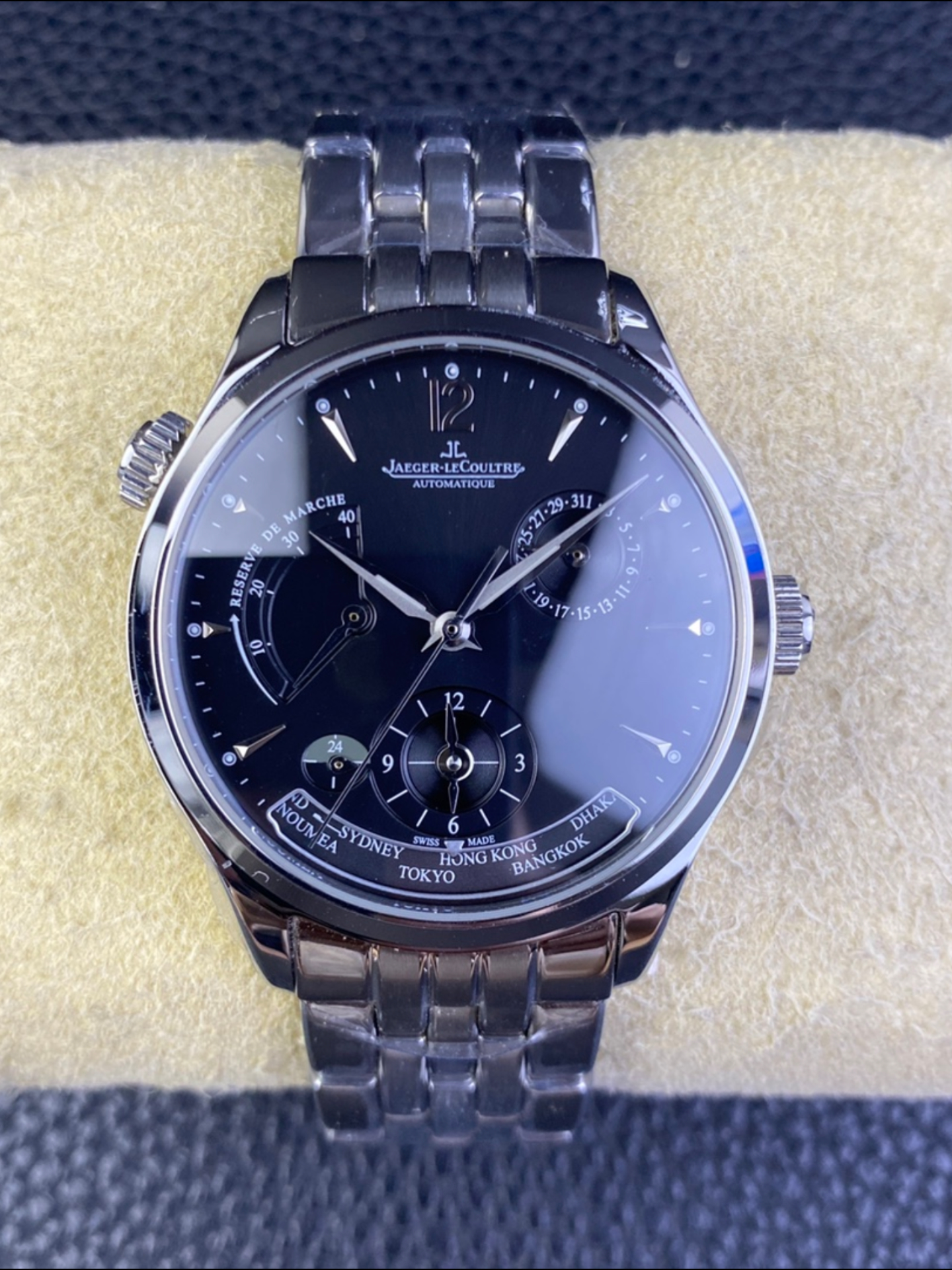Jaeger-LeCoultre Master Geographic Power Reserve Watch (904L Stainless Steel Model) - Super Clone Watch - view 2