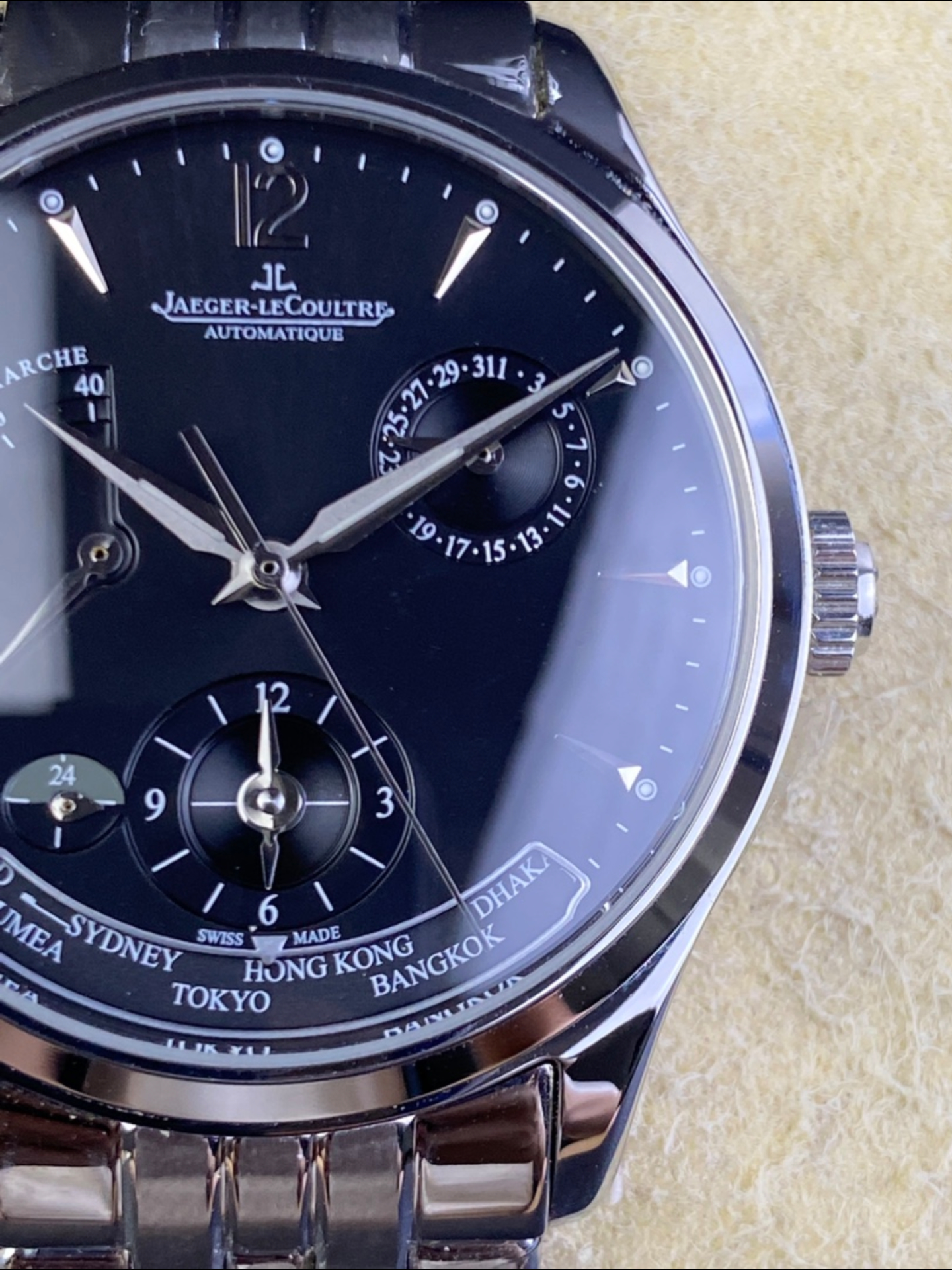 Jaeger-LeCoultre Master Geographic Power Reserve Watch (904L Stainless Steel Model) - Super Clone Watch - view 3