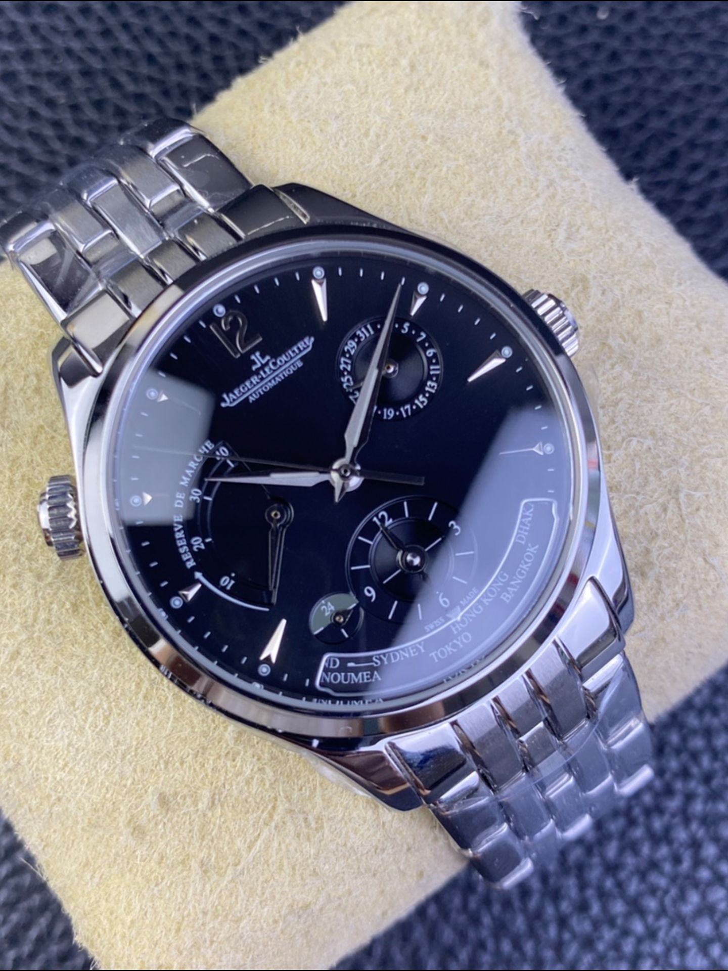 Jaeger-LeCoultre Master Geographic Power Reserve Watch (904L Stainless Steel Model) - Super Clone Watch - view 4
