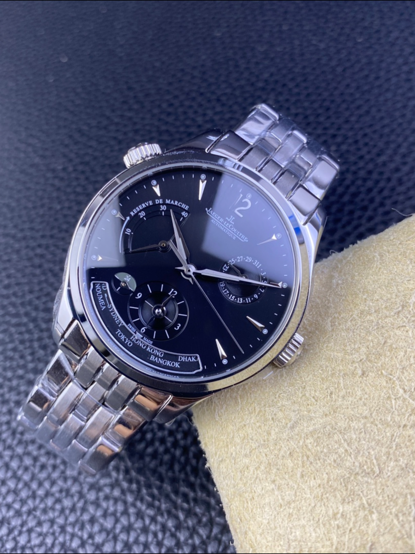 Jaeger-LeCoultre Master Geographic Power Reserve Watch (904L Stainless Steel Model) - Super Clone Watch - view 5