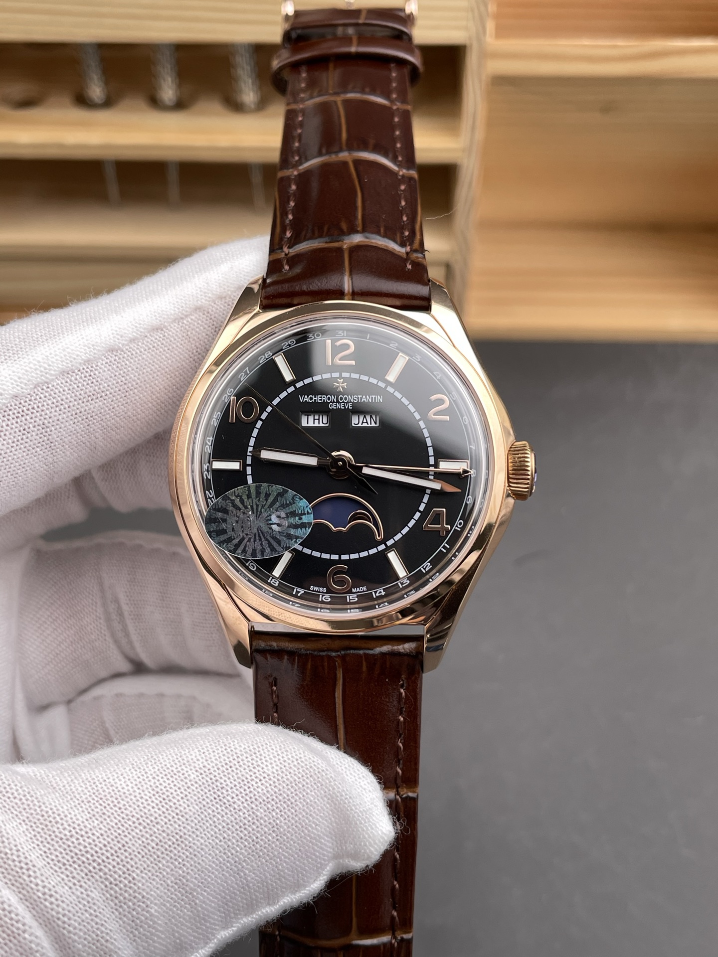 Vacheron Constantin Fiftysix Edition Rose Gold Watch 904L Steel 1:1 Mriror Super Clone Black Dial - view 2