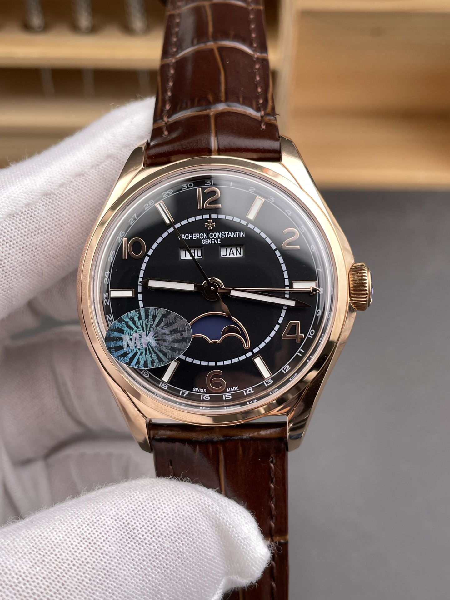 Vacheron Constantin Fiftysix Edition Rose Gold Watch 904L Steel 1:1 Mriror Super Clone Black Dial - view 3