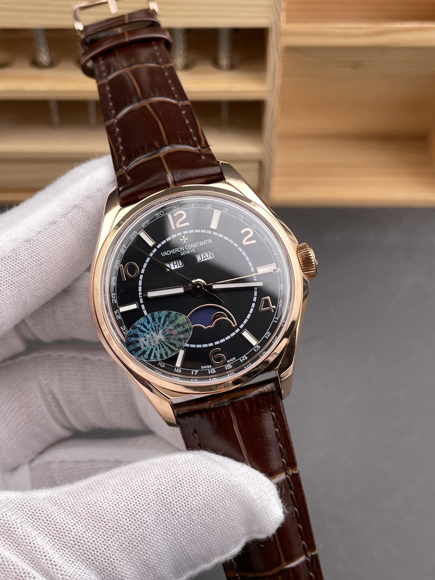 Vacheron Constantin Fiftysix Edition Rose Gold Watch 904L Steel 1:1 Mriror Super Clone Black Dial - view 4