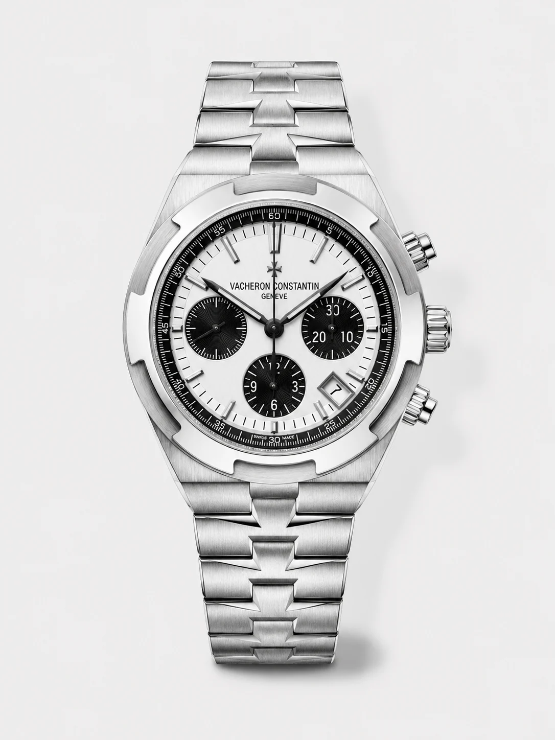 Vacheron Constantin Overseas Chronograph - Top-Tier Super Clone (Swiss Movement, Steel-tone Dial, Steel Bracelet) - view 1