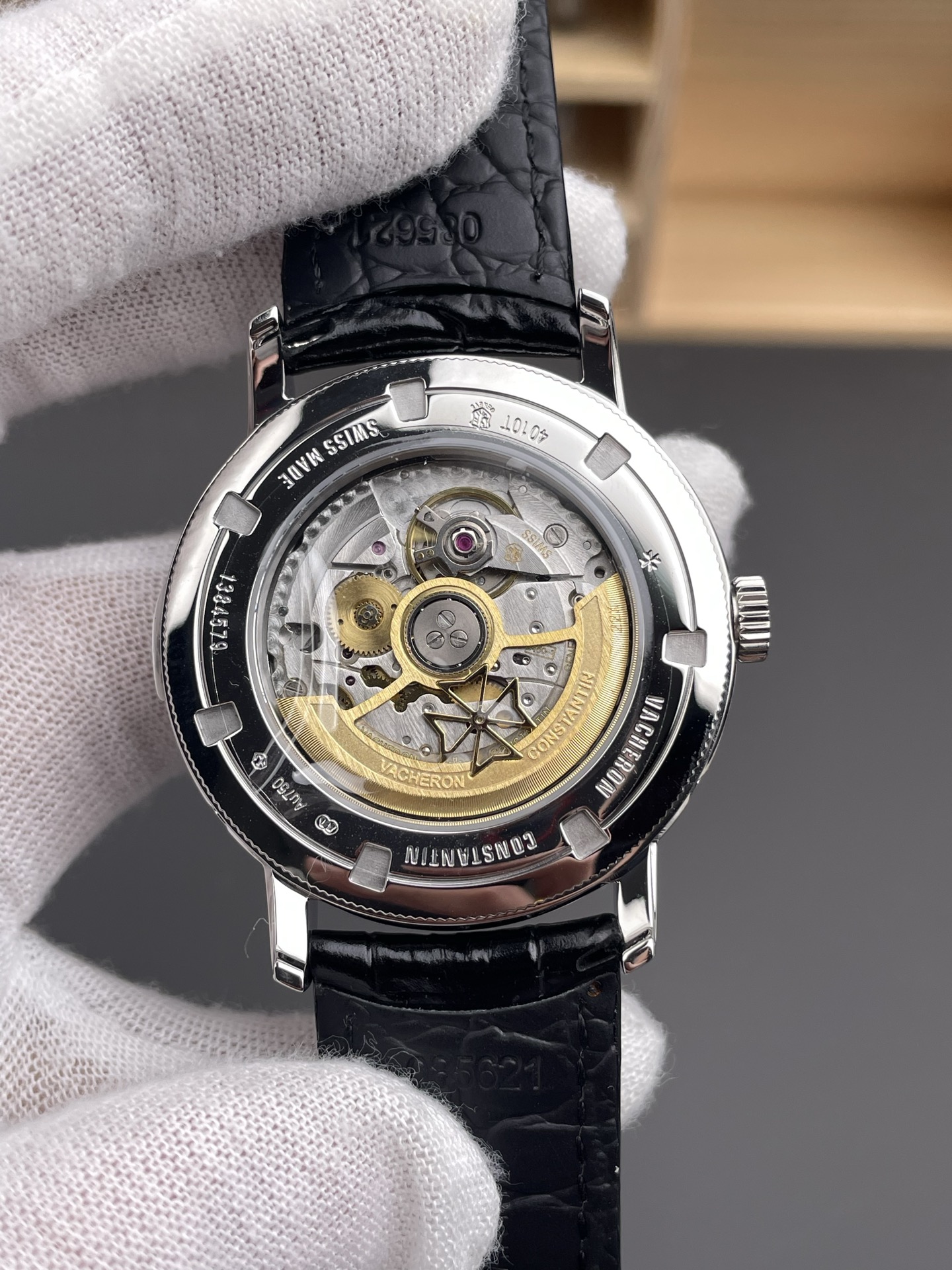 Vacheron Constantin Traditionelle Complete Calendar White Gold Plating Grey Dial Swiss Super Clone - view 5