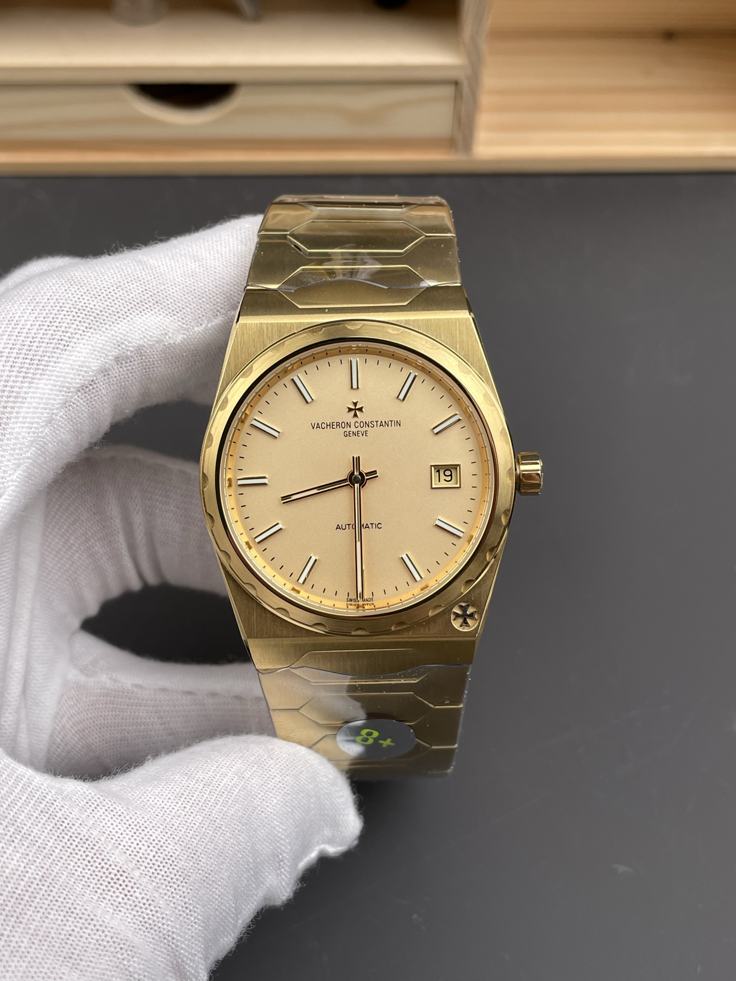 Vacheron Constantin Historiques 222 Super Clone 37MM Yellow Gold Watch in Gold Dial - view 2