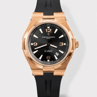 Vacheron Constantin Overseas 1:1 Mirror Super Clone 904L Rose Gold Steel Watch in Grey Dial - Rubber Strap - view 1