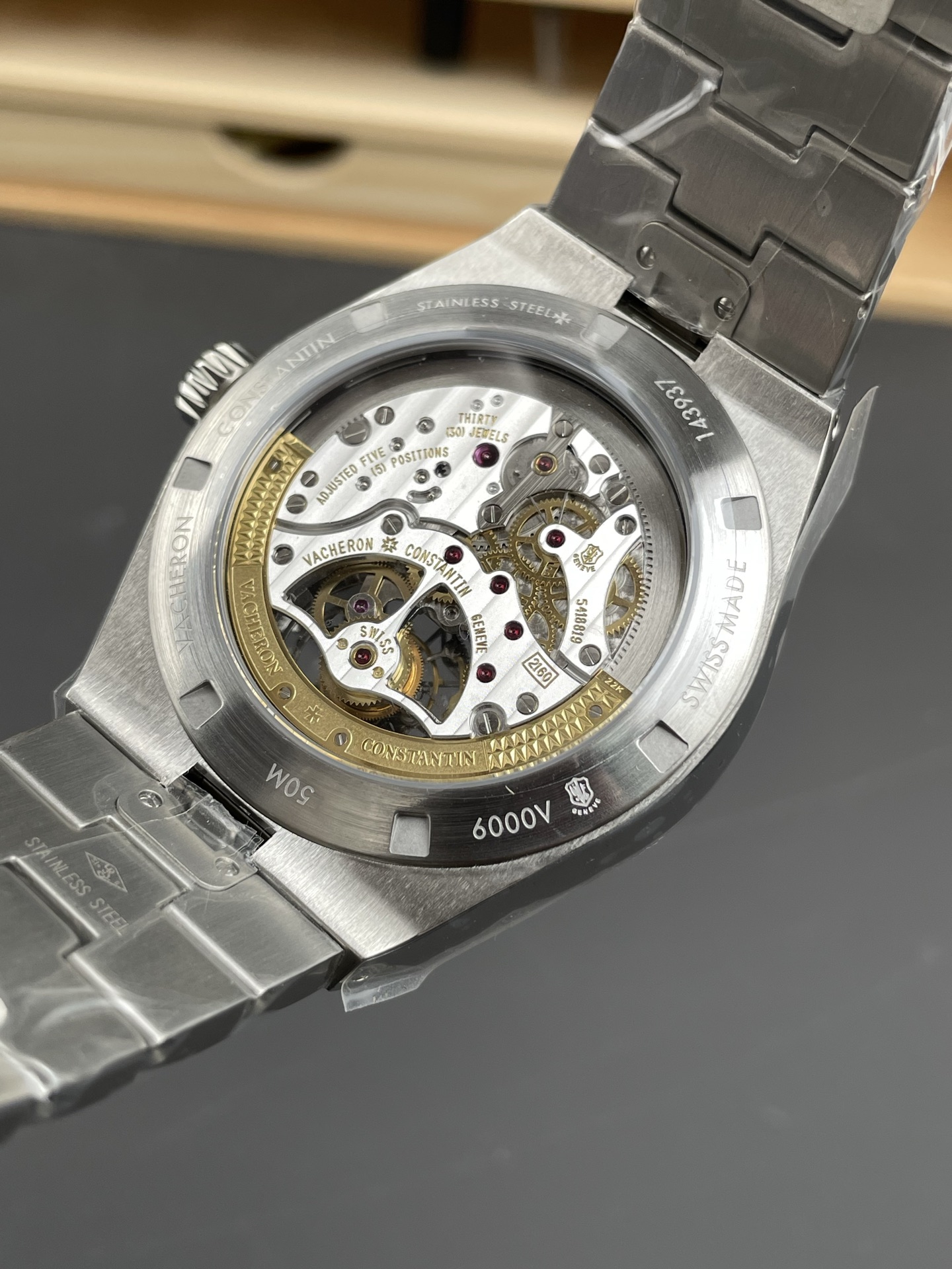 Vacheron Constantin Overseas Tourbillon Stainless Steel in Blue Dial Gold Strap 1:1 Mirror Super Clone - view 5