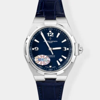 Vacheron Constantin Overseas 1:1 Mirror Swiss Super Clone Watch in Steel Blue Dial - leather Strap - view 1