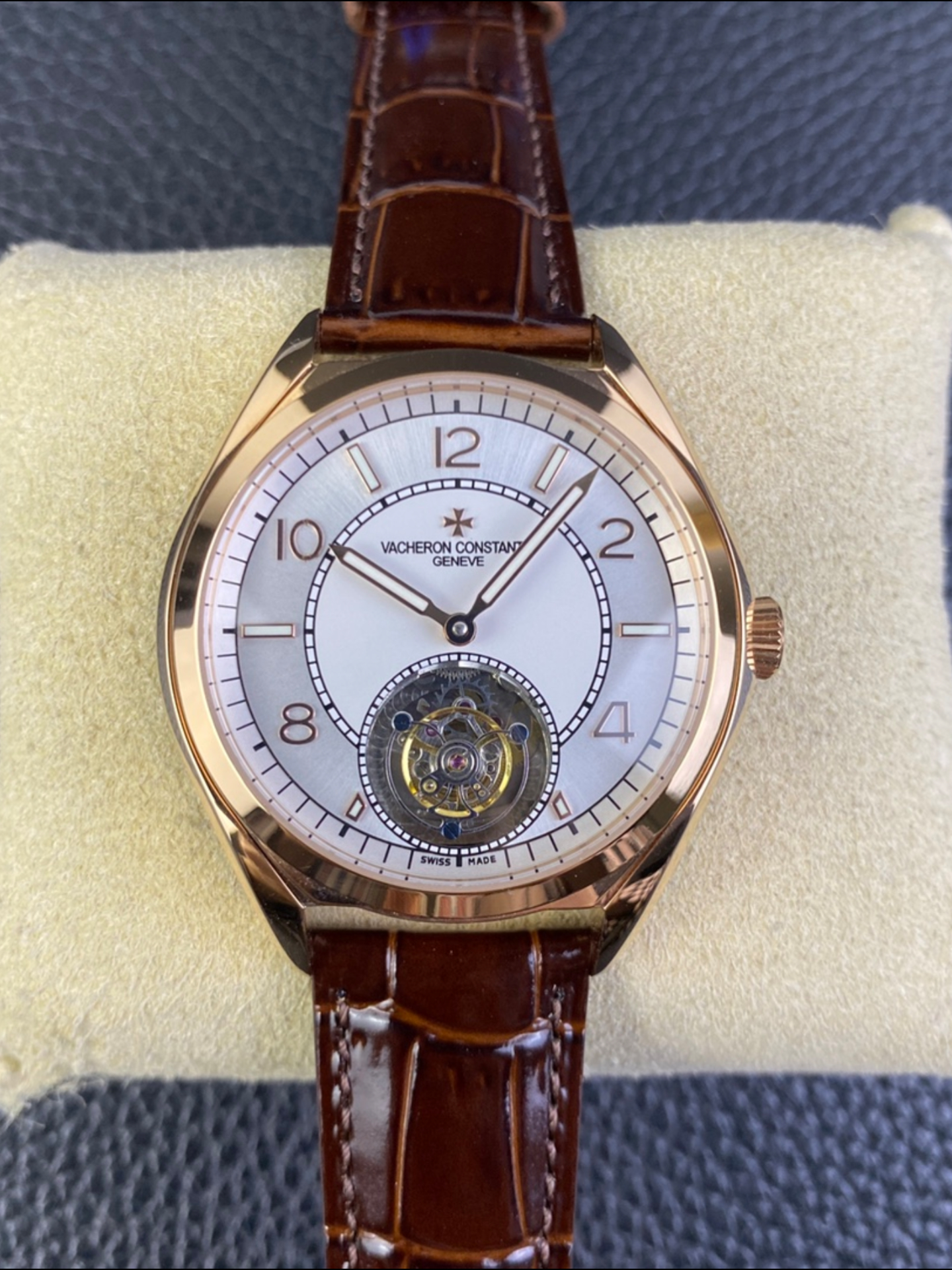Vacheron Constantin Fiftysix Tourbillon Rose Gold Steel 1:1 Mriror Super Clone White Dial - view 2