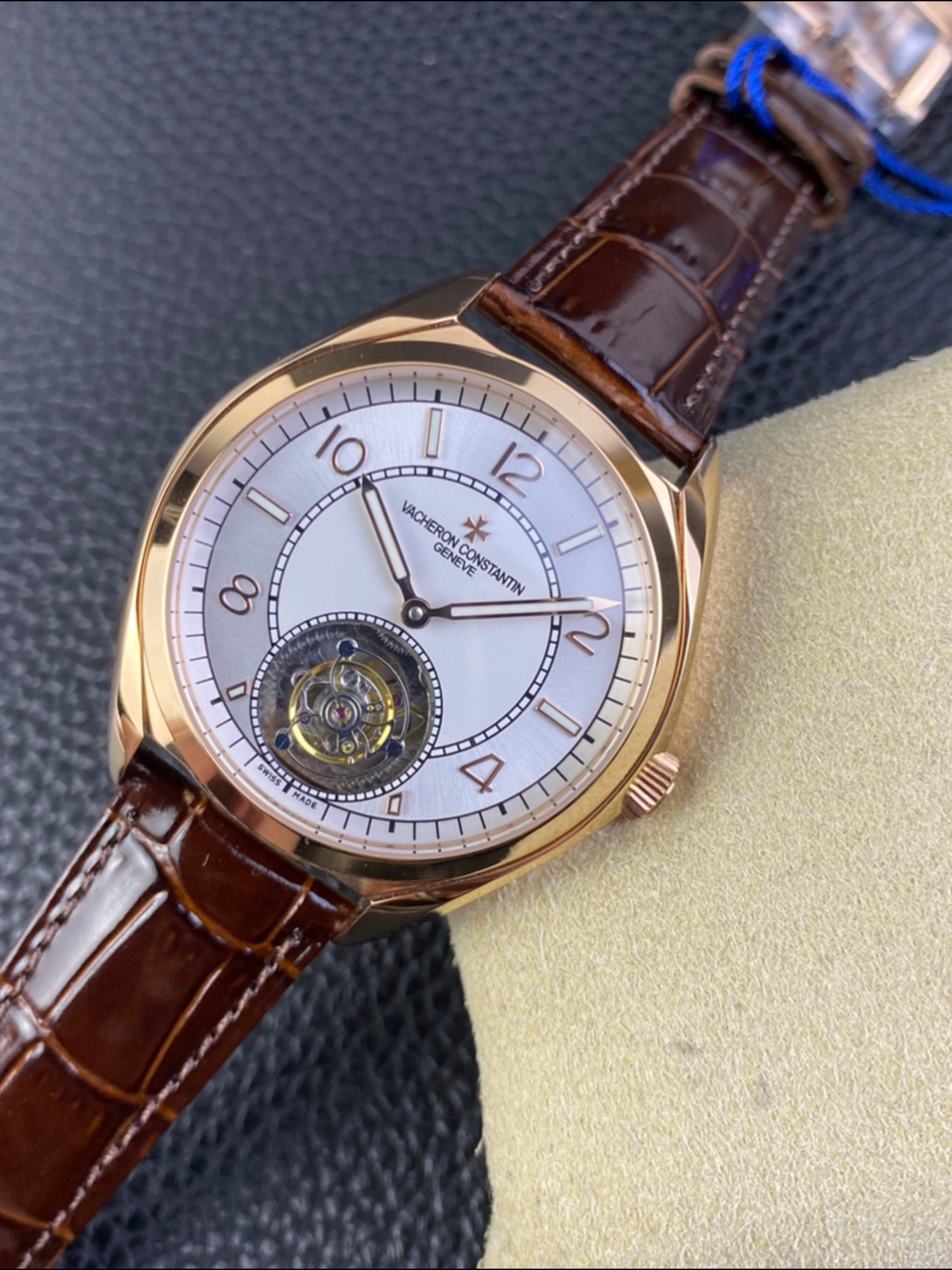 Vacheron Constantin Fiftysix Tourbillon Rose Gold Steel 1:1 Mriror Super Clone White Dial - view 5