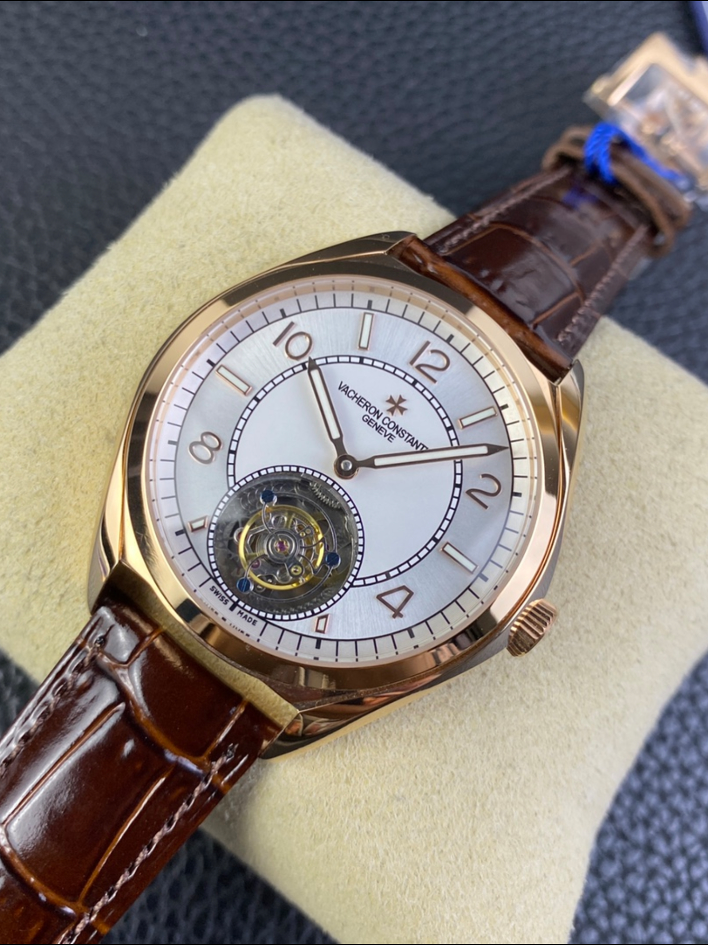 Vacheron Constantin Fiftysix Tourbillon Rose Gold Steel 1:1 Mriror Super Clone White Dial - view 9