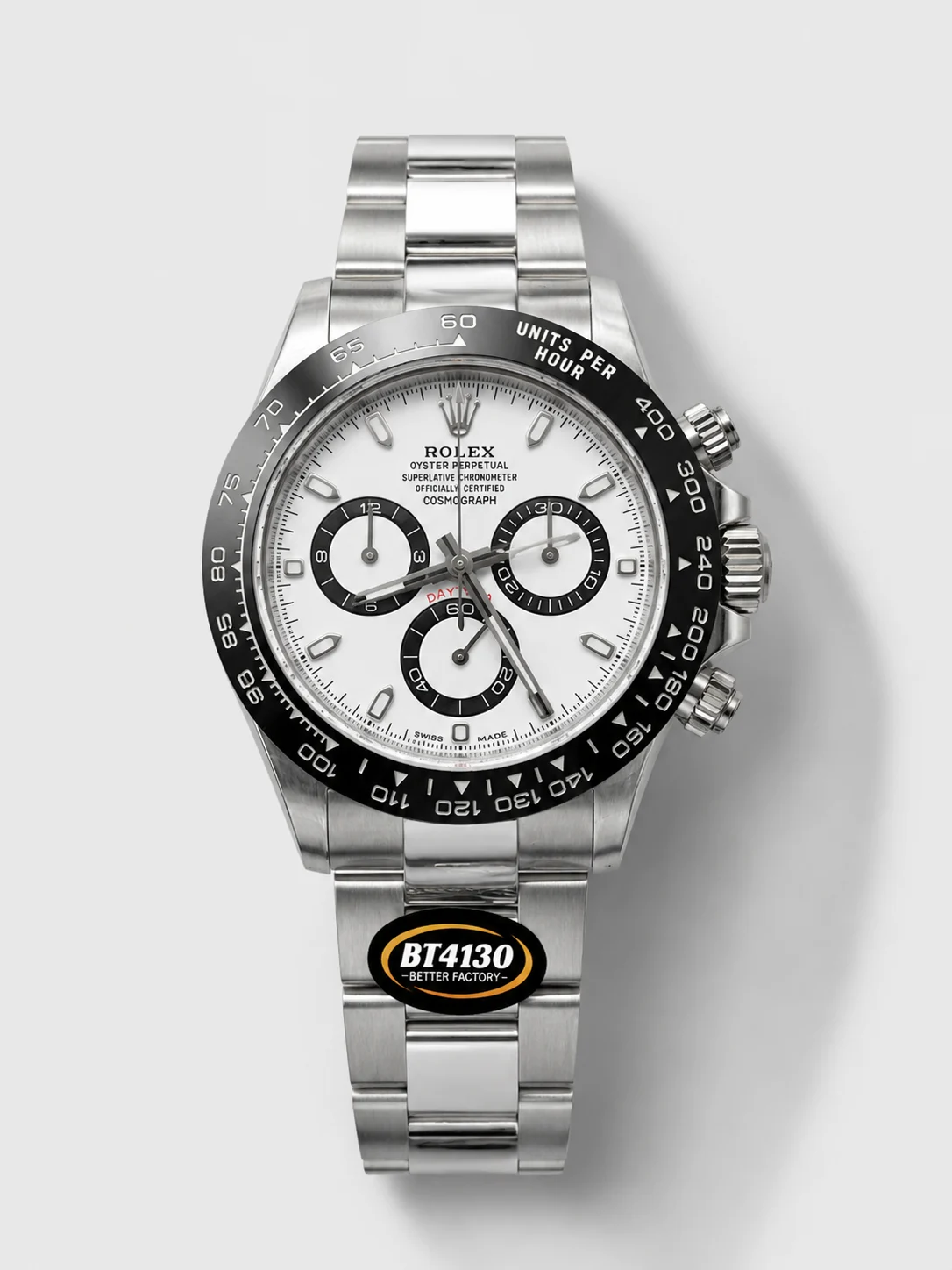 Rolex Cosmograph Daytona M116500LN Original Cal.4130 Movement - 904L Steel Watch in White Dial - Super Clone Watch - view 1