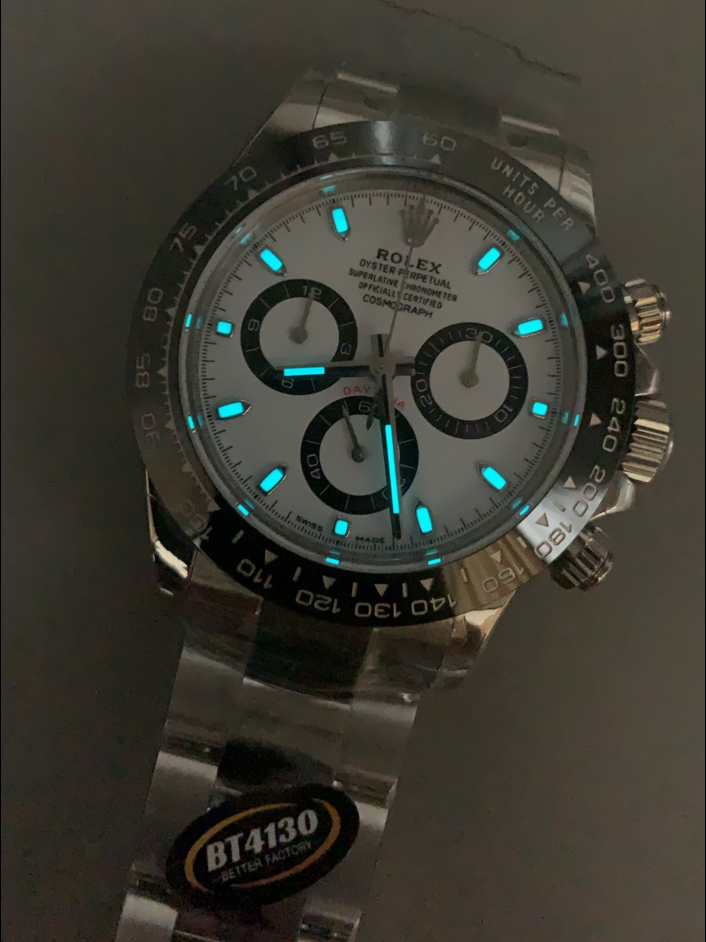 Rolex Cosmograph Daytona M116500LN Original Cal.4130 Movement - 904L Steel Watch in White Dial - Super Clone Watch - view 12