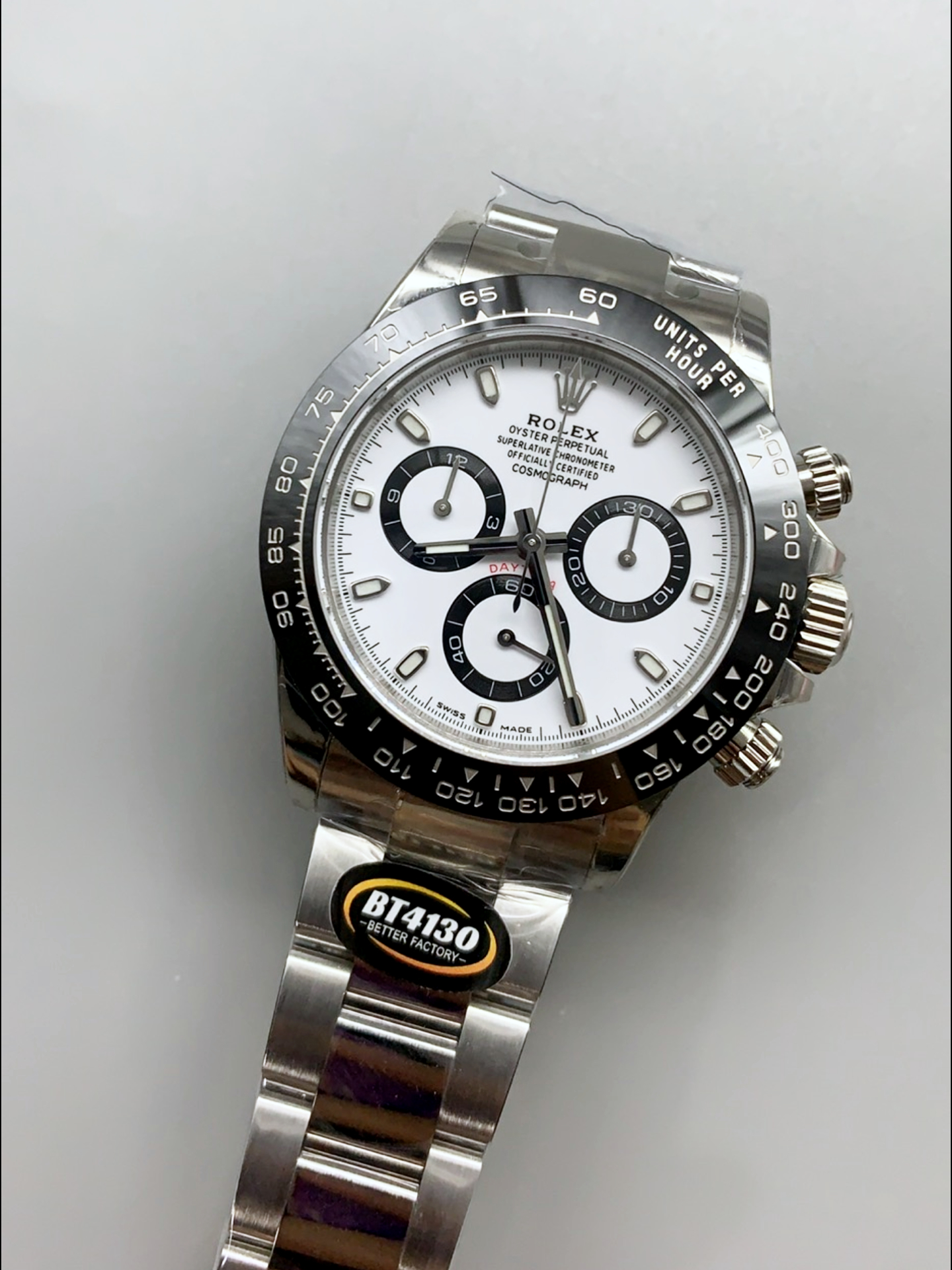 Rolex Cosmograph Daytona M116500LN Original Cal.4130 Movement - 904L Steel Watch in White Dial - Super Clone Watch - view 4