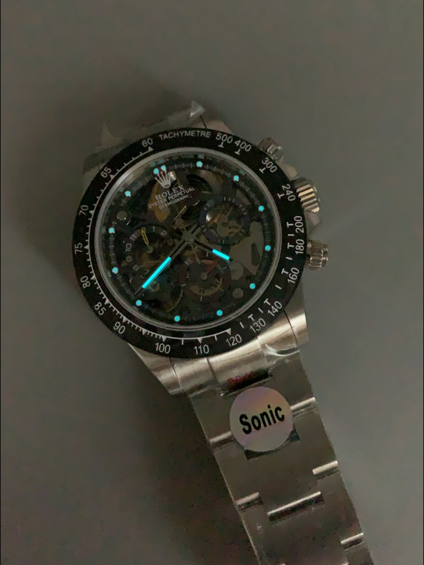 Rolex Daytona Super Clone Artisans De Geneve Stainless Steel Watch Black Carbon Bezel Watch - view 11