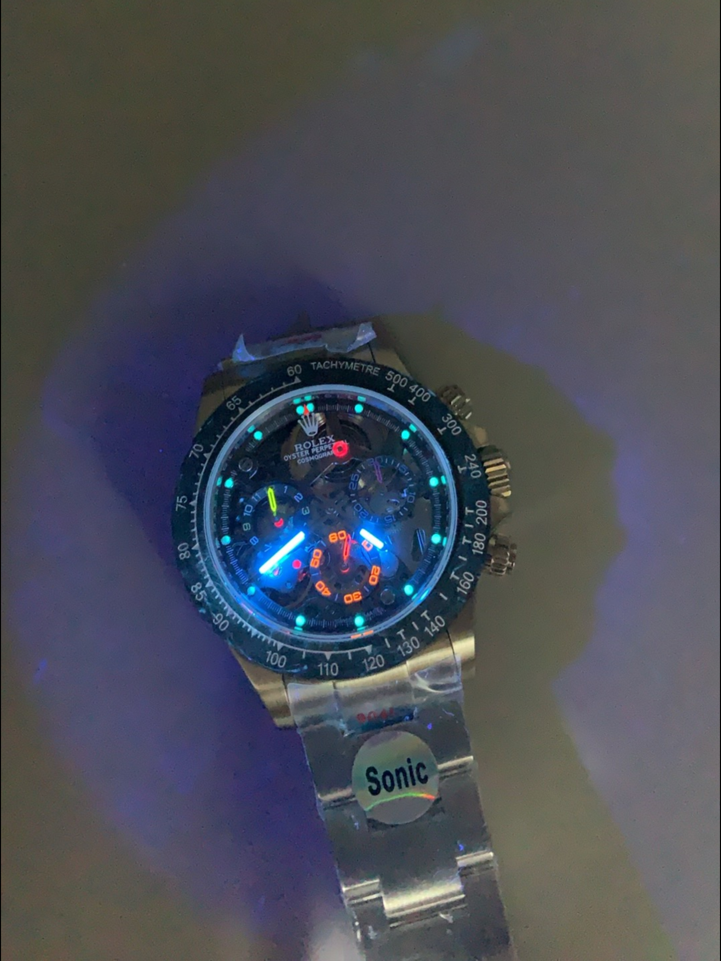 Rolex Daytona Super Clone Artisans De Geneve Stainless Steel Watch Black Carbon Bezel Watch - view 12
