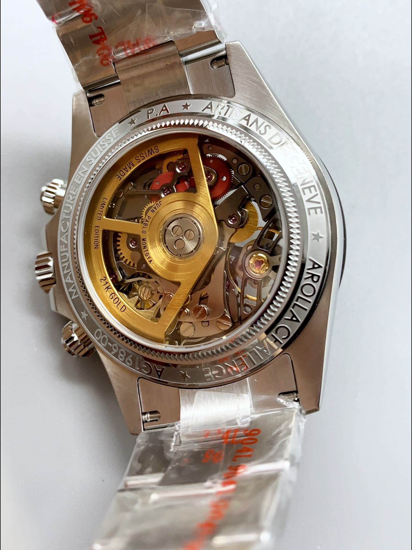 Rolex Daytona Super Clone Artisans De Geneve Stainless Steel Watch Black Carbon Bezel Watch - view 6