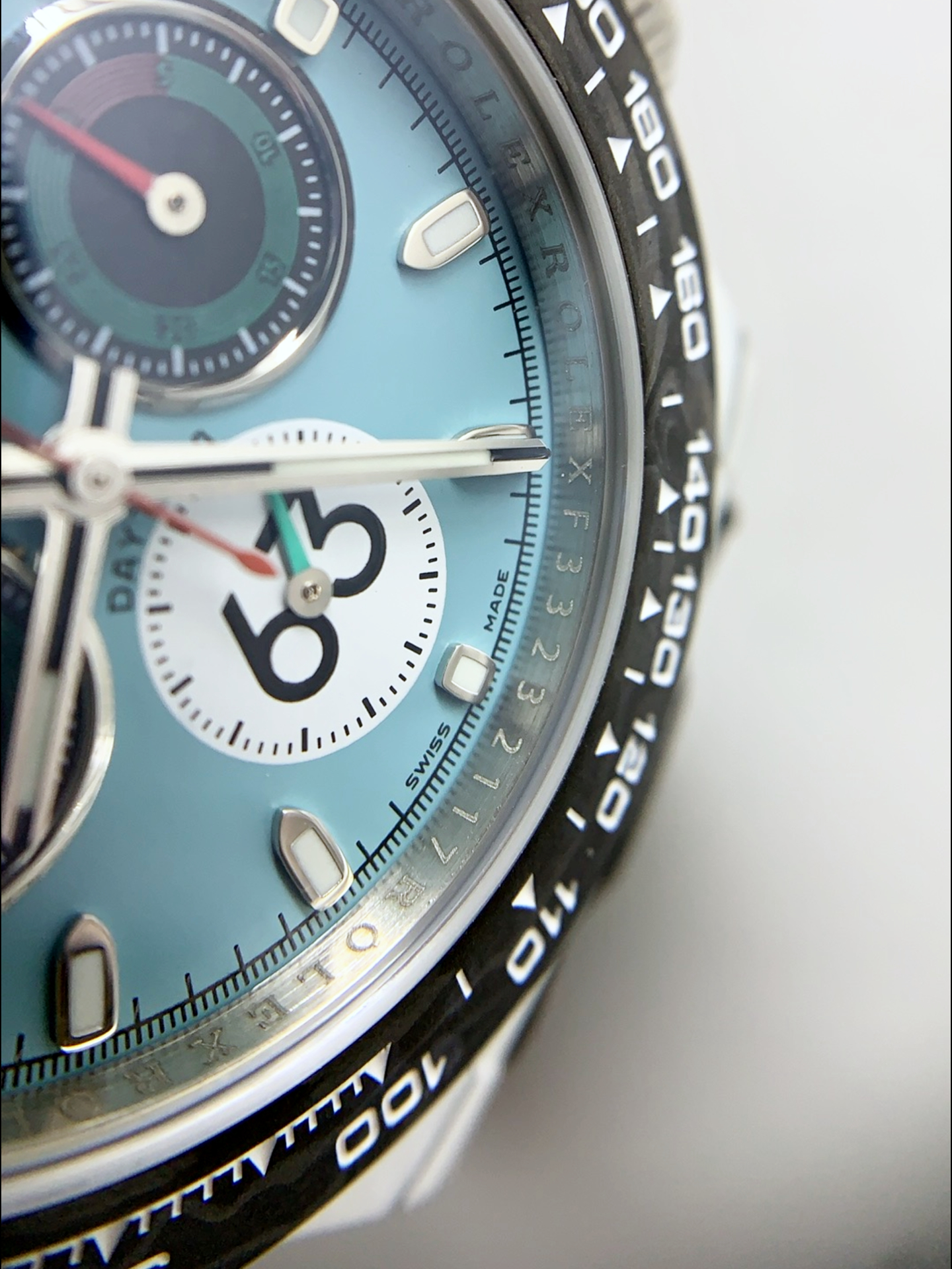Rolex Daytona DiW Ferrari Tiffany Dial Edition Watch - Lightweight Forged Cabon Casing - Super Clone Watch - view 6