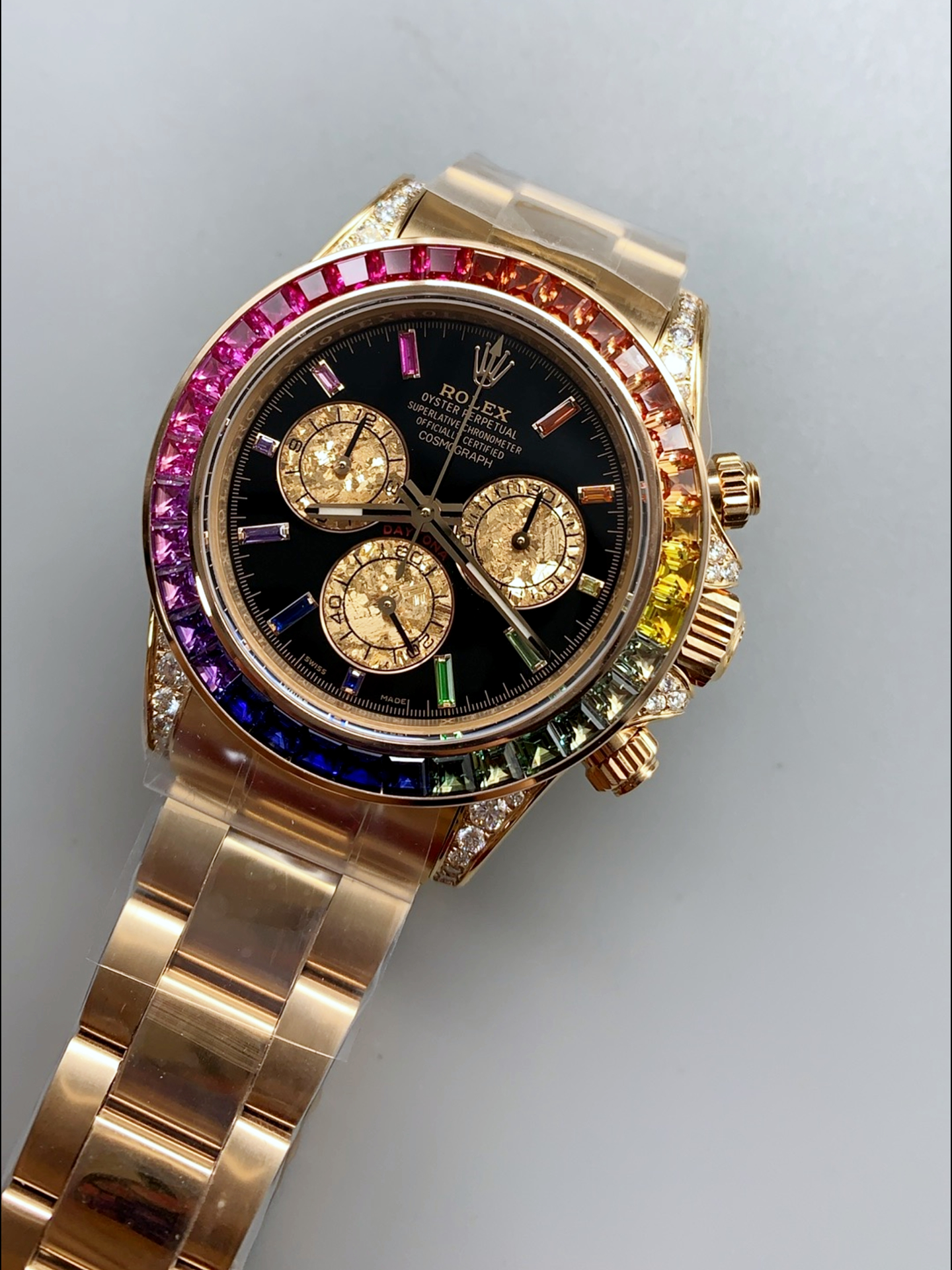 Rolex Cosmograph Daytona 116595RBOW Rose Gold Original Cal.4130 Movement - Super Clone Watch - view 3