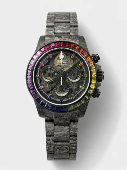 Rolex Daytona Blaken Black Carbon 1:1 Swiss Mirror Super Clone Skeleton Dial Cal.4130 Movement - view 1