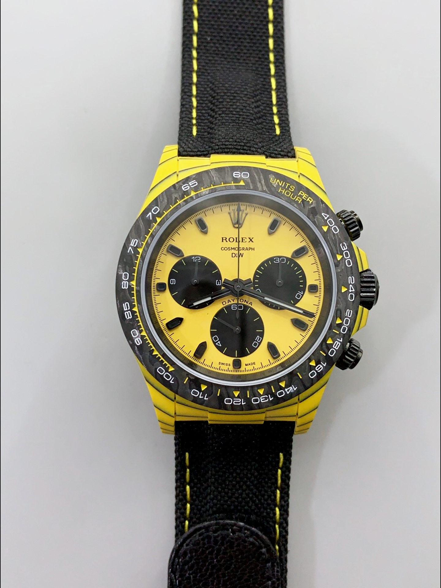 Rolex Cosmograph Daytona DiW BUMBLEBEE Edition Carbon Fiber Watch - Cal.4130 Movement - Super Clone Watch - view 2