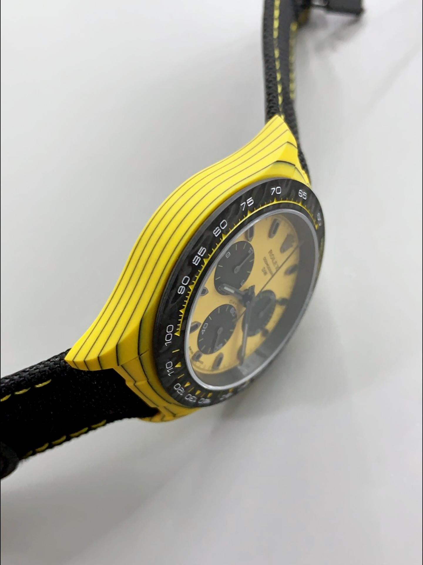 Rolex Cosmograph Daytona DiW BUMBLEBEE Edition Carbon Fiber Watch - Cal.4130 Movement - Super Clone Watch - view 5