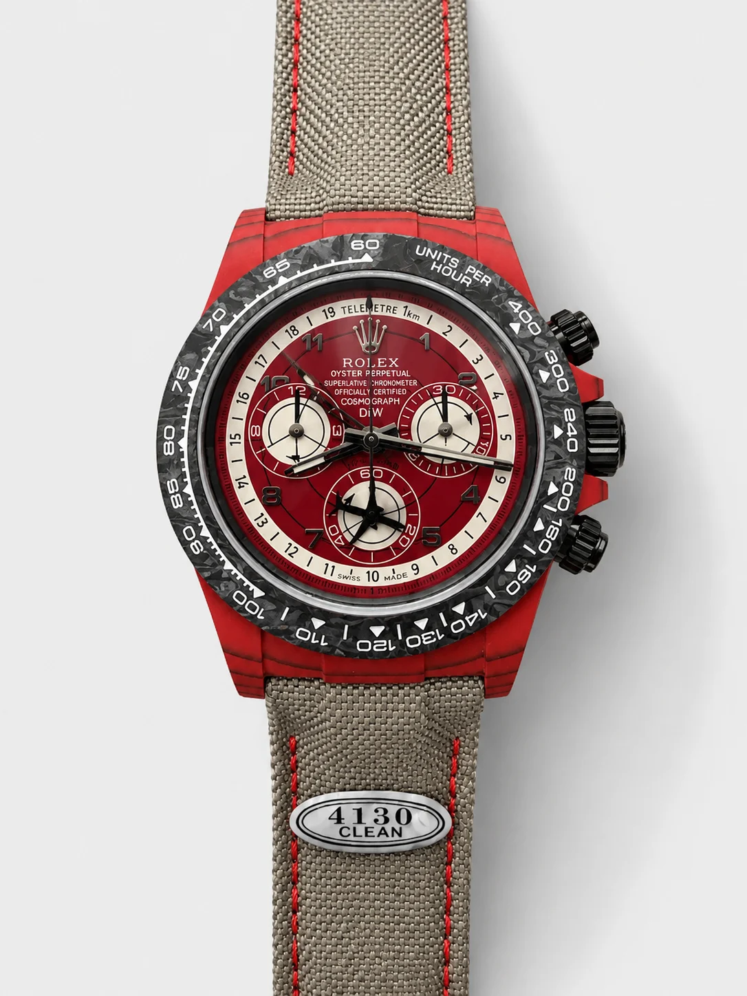 Rolex Daytona Edition Watch in Red Dial Red Carbon Casing 1:1 Mirror Super Clone - view 1