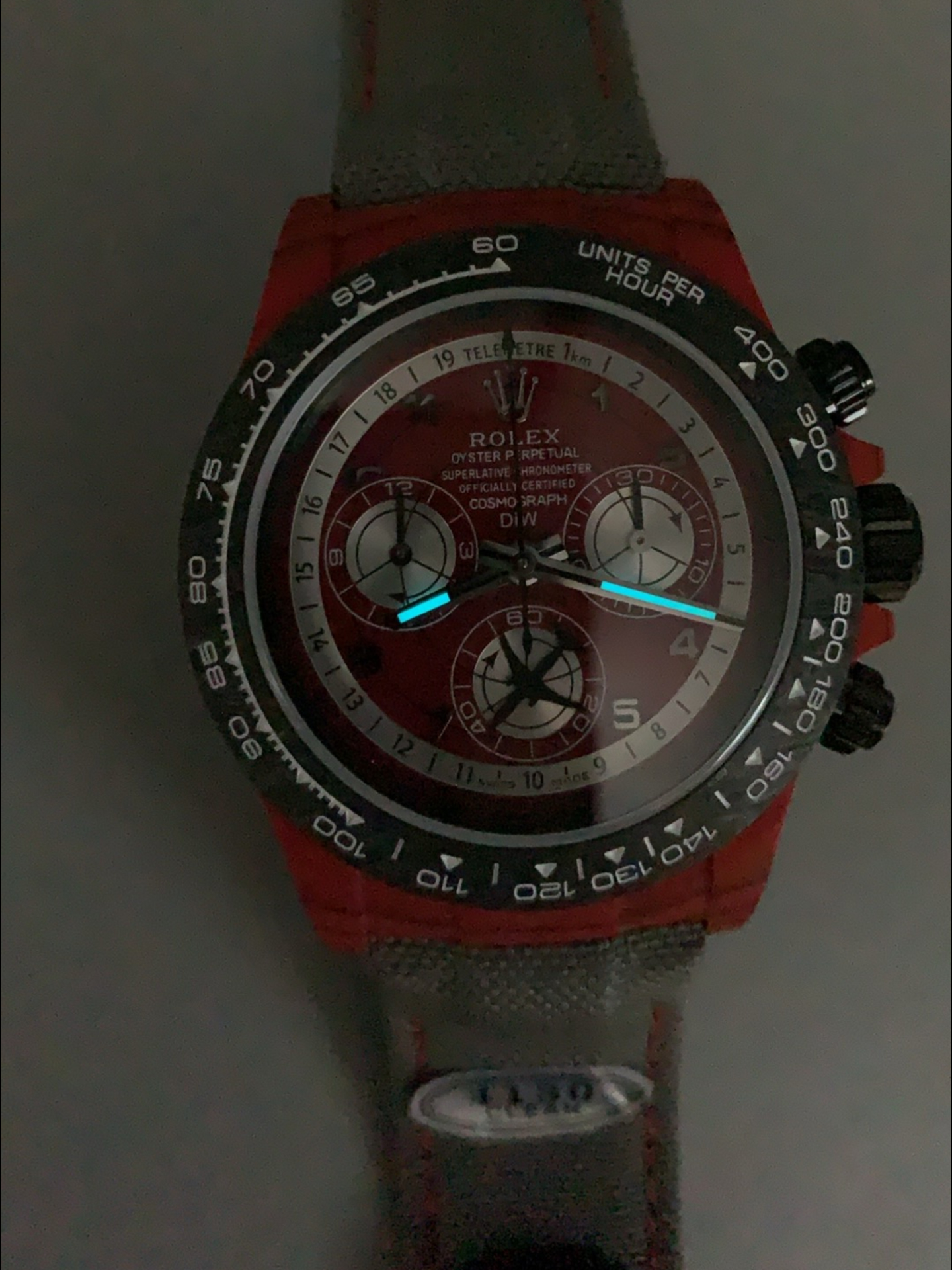 Rolex Daytona Edition Watch in Red Dial Red Carbon Casing 1:1 Mirror Super Clone - view 13