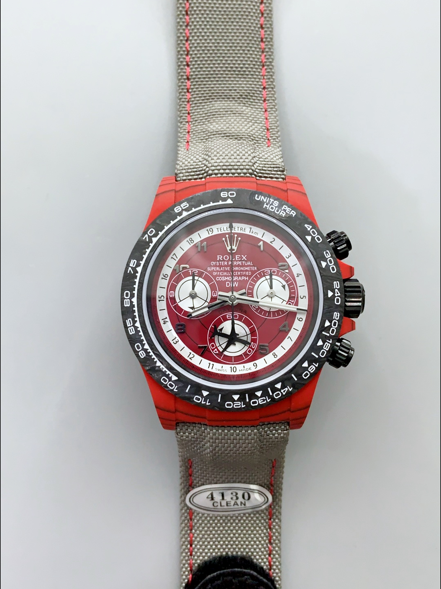 Rolex Daytona Edition Watch in Red Dial Red Carbon Casing 1:1 Mirror Super Clone - view 2