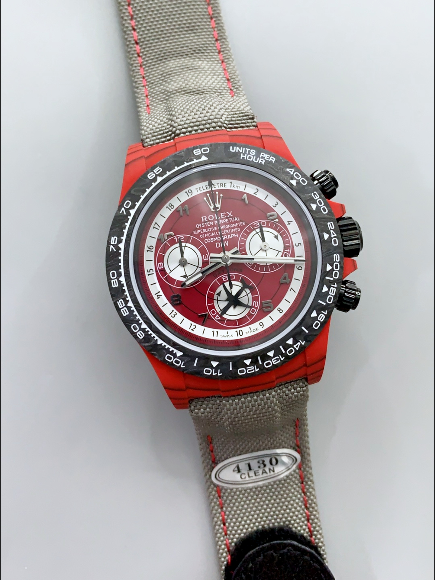 Rolex Daytona Edition Watch in Red Dial Red Carbon Casing 1:1 Mirror Super Clone - view 3