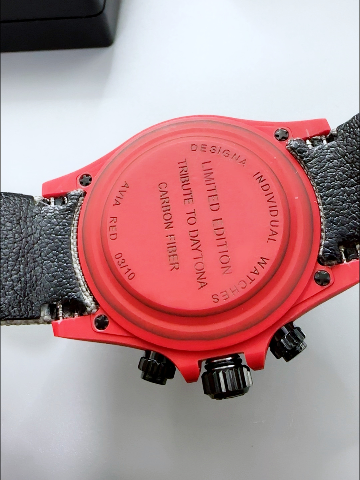 Rolex Daytona Edition Watch in Red Dial Red Carbon Casing 1:1 Mirror Super Clone - view 7