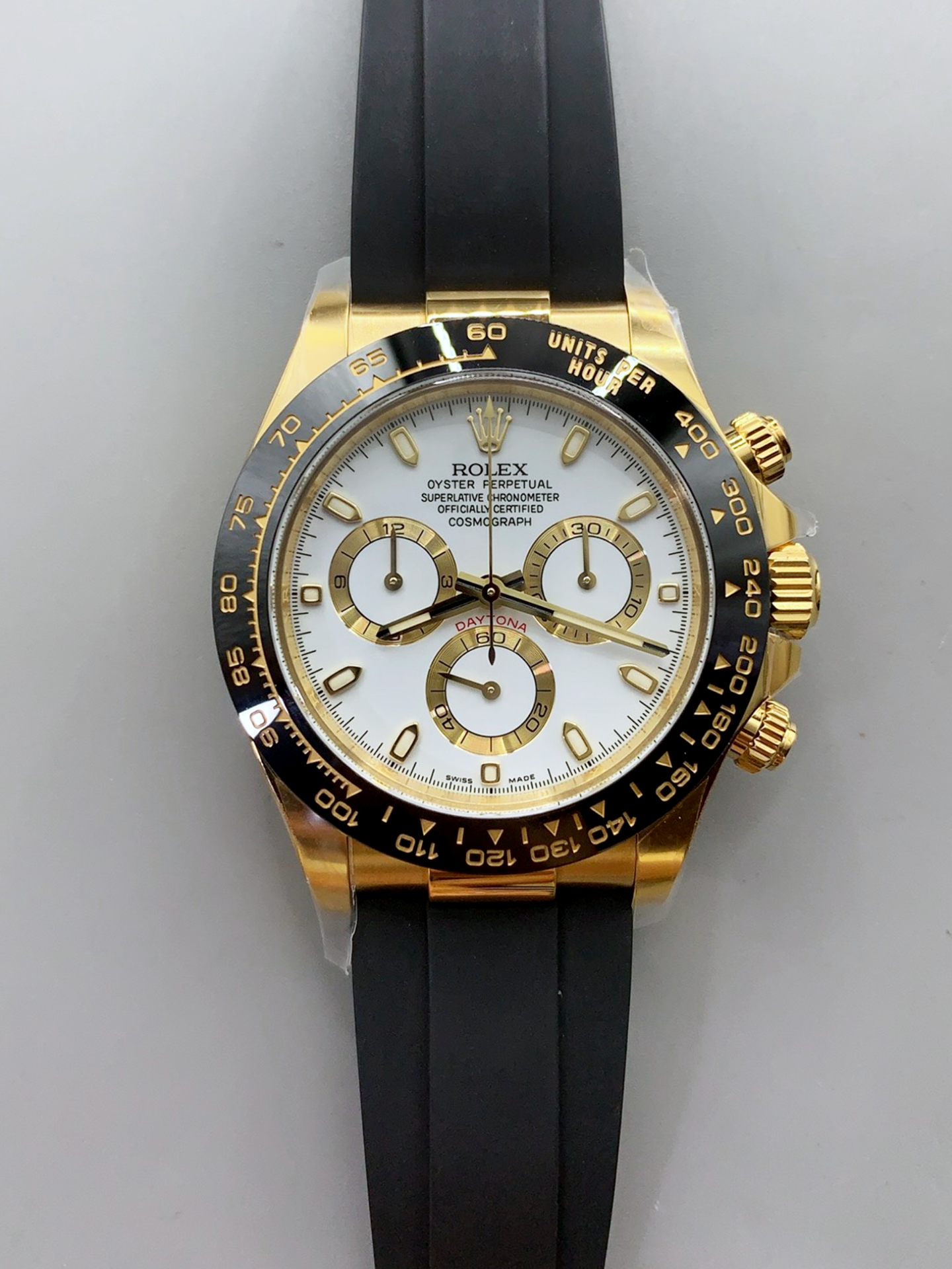 Rolex Daytona 116518-1 Yellow Gold Original Cal.4130 Movement - 1:1 Mirror 904L Steel Watch - Super Clone Watch - view 2