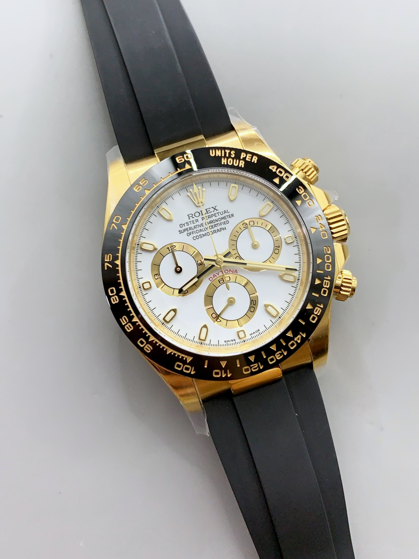 Rolex Daytona 116518-1 Yellow Gold Original Cal.4130 Movement - 1:1 Mirror 904L Steel Watch - Super Clone Watch - view 4